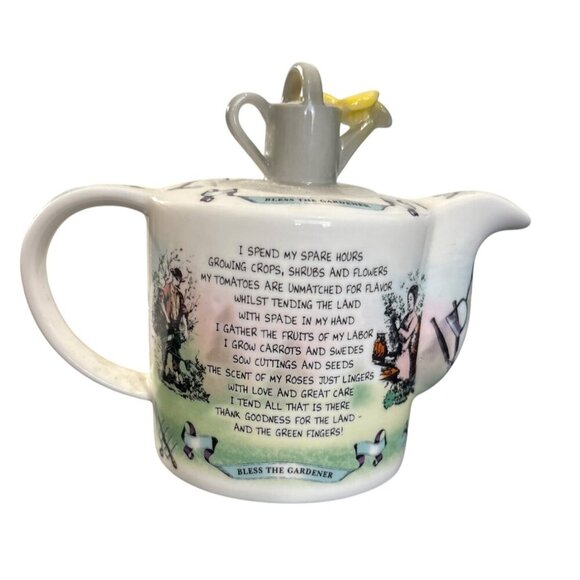 Vintage “Bless the Gardener” 2008 Paul Cardew Decorative Mini Ceramic Teapot wit - Picture 4 of 8